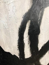 Load image into Gallery viewer, Circle Black and White Abstract Painting on Canvas Living Room Art Kp037