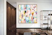 Load image into Gallery viewer, Pink White Abstract Painting on Canvas Colorful Contemporary Painting Fp099