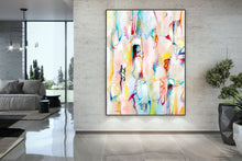 Load image into Gallery viewer, Pink White Abstract Painting on Canvas Colorful Contemporary Painting Fp099