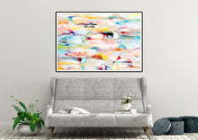 Load image into Gallery viewer, Pink White Abstract Painting on Canvas Colorful Contemporary Painting Fp099