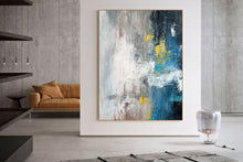 Load image into Gallery viewer, Large Wall Art for Bedroom Dine Room Modern Blue Painting Bp044