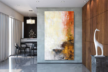 Load image into Gallery viewer, Red Yellow Brown Textured Abstract Painting Art Oversized Bp059