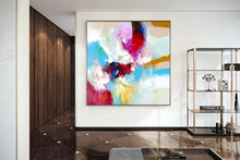 Load image into Gallery viewer, Blue Pink Red Abstract Paintings Contemporary Art Fp030