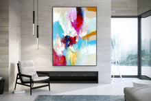 Load image into Gallery viewer, Blue Pink Red Abstract Paintings Contemporary Art Fp030