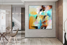 Load image into Gallery viewer, Yellow Blue Pink Abstract Painting Colorful Painting Living Room Qp011