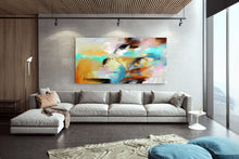 Load image into Gallery viewer, Yellow Blue Pink Abstract Painting Colorful Painting Living Room Qp011