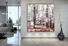 Load image into Gallery viewer, Gray Red Palette Knife Artwork Original Abstract Painting Fp051