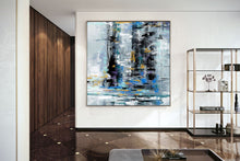 Load image into Gallery viewer, Black Grey Blue Abstract Textured Painting Original Painting Fp091