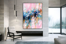 Load image into Gallery viewer, Pink Blue Palette Knife Abstract Painting Contemporary Art Fp065