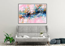 Load image into Gallery viewer, Pink Blue Palette Knife Abstract Painting Contemporary Art Fp065