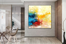Load image into Gallery viewer, Blue Yellow Abstract Original Painting Contemporary Art Qp040