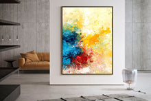 Load image into Gallery viewer, Blue Yellow Abstract Original Painting Contemporary Art Qp040