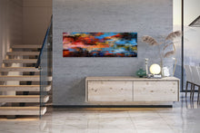 Load image into Gallery viewer, Red Orange Blue Palette Knife Artwork Original Abstract Painting Fp090