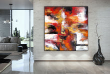Load image into Gallery viewer, Red White Brown Abstract Original Painting On Canvas Large Artwork Qp035