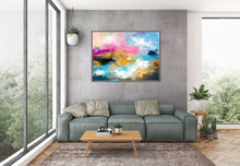 Load image into Gallery viewer, Blue Pink Abstract Painting Artwork Contemporary Art Home Decor Fp041