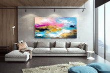 Load image into Gallery viewer, Blue Pink Abstract Painting Artwork Contemporary Art Home Decor Fp041