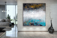 Load image into Gallery viewer, Grey Blue White Contemporary Wall Art Modern Artwork Qp068