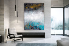 Load image into Gallery viewer, Grey Blue White Contemporary Wall Art Modern Artwork Qp068