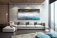 Load image into Gallery viewer, Grey Blue White Contemporary Wall Art Modern Artwork Qp068