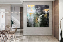 Load image into Gallery viewer, Brown Green Gold Abstract Painting Office Wall Art Kp053