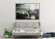 Load image into Gallery viewer, Brown Green Gold Abstract Painting Office Wall Art Kp053