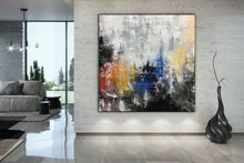 Load image into Gallery viewer, Grey Blue Yellow Abstract Painting Giant Canvas Painting Qp042