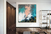 Load image into Gallery viewer, White Green Beige Abstract Wall Art Modern Textured Decor Qp066