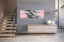 Load image into Gallery viewer, Pink Blue Yellow Palette Knife Artwork Original Abstract Painting Fp062