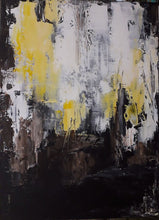 Load image into Gallery viewer, Brown Black and White Yellow Abstract Artwork Paintings on Canvas Kp052