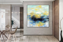 Load image into Gallery viewer, Yellow Blue Black Palette Knife Artwork Original Painting on Canvas NP001