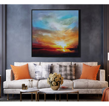 Load image into Gallery viewer, Sky Abstract Painting Ocean Sunset Painting on Canvas Landscape Painting Op016