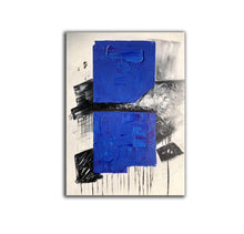 Load image into Gallery viewer, Blue Black White Modern Abstract Paintings Living Room Painting Np100