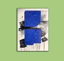 Load image into Gallery viewer, Blue Black White Modern Abstract Paintings Living Room Painting Np100