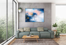 Load image into Gallery viewer, Blue White Pink Original Painting Texture Abstract Art Bp120