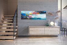 Load image into Gallery viewer, Blue White Red Abstract Painting Large Artwork Dp030