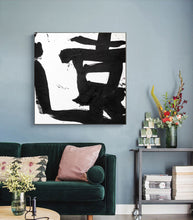 Load image into Gallery viewer, Black and White Painting on Canvas Original Artwork Op034