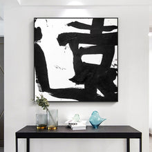 Load image into Gallery viewer, Black and White Painting on Canvas Original Artwork Op034