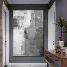 Load image into Gallery viewer, Gray White Modern Abstract Painting,living Room Painting Bedroom Yp063