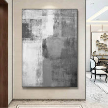 Load image into Gallery viewer, Gray White Modern Abstract Painting,living Room Painting Bedroom Yp063