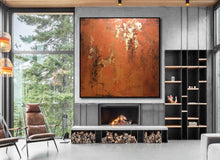 Load image into Gallery viewer, Orange Gold Abstract Wall Art Contemporary Painting Yp032