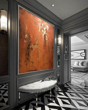 Load image into Gallery viewer, Orange Gold Abstract Wall Art Contemporary Painting Yp032