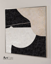 Load image into Gallery viewer, Black White Beige Minimalist Canvas Art Large Original Abstract Painting Ap006