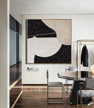 Load image into Gallery viewer, Black White Beige Minimalist Canvas Art Large Original Abstract Painting Ap006