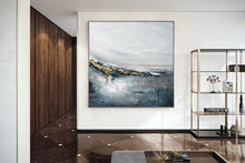 Load image into Gallery viewer, Gray and Gold Abstract Painting Bedroom Wall Art Np025