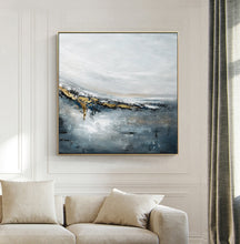 Load image into Gallery viewer, Gray and Gold Abstract Painting Bedroom Wall Art Np025