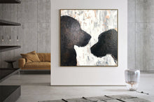 Load image into Gallery viewer, Dog Silhouette Paintings on Canvas Black and white Painting Kp033