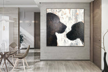Load image into Gallery viewer, Dog Silhouette Paintings on Canvas Black and white Painting Kp033