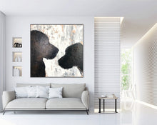 Load image into Gallery viewer, Dog Silhouette Paintings on Canvas Black and white Painting Kp033