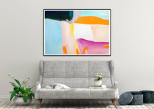 Load image into Gallery viewer, Blue Pink Yellow Abstract Painting Colorful Contemporary Art Painting Kp056