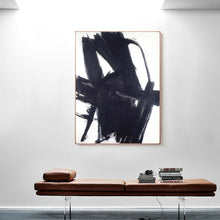 Load image into Gallery viewer, Large Black and White Painting Minimalist Painting Op064